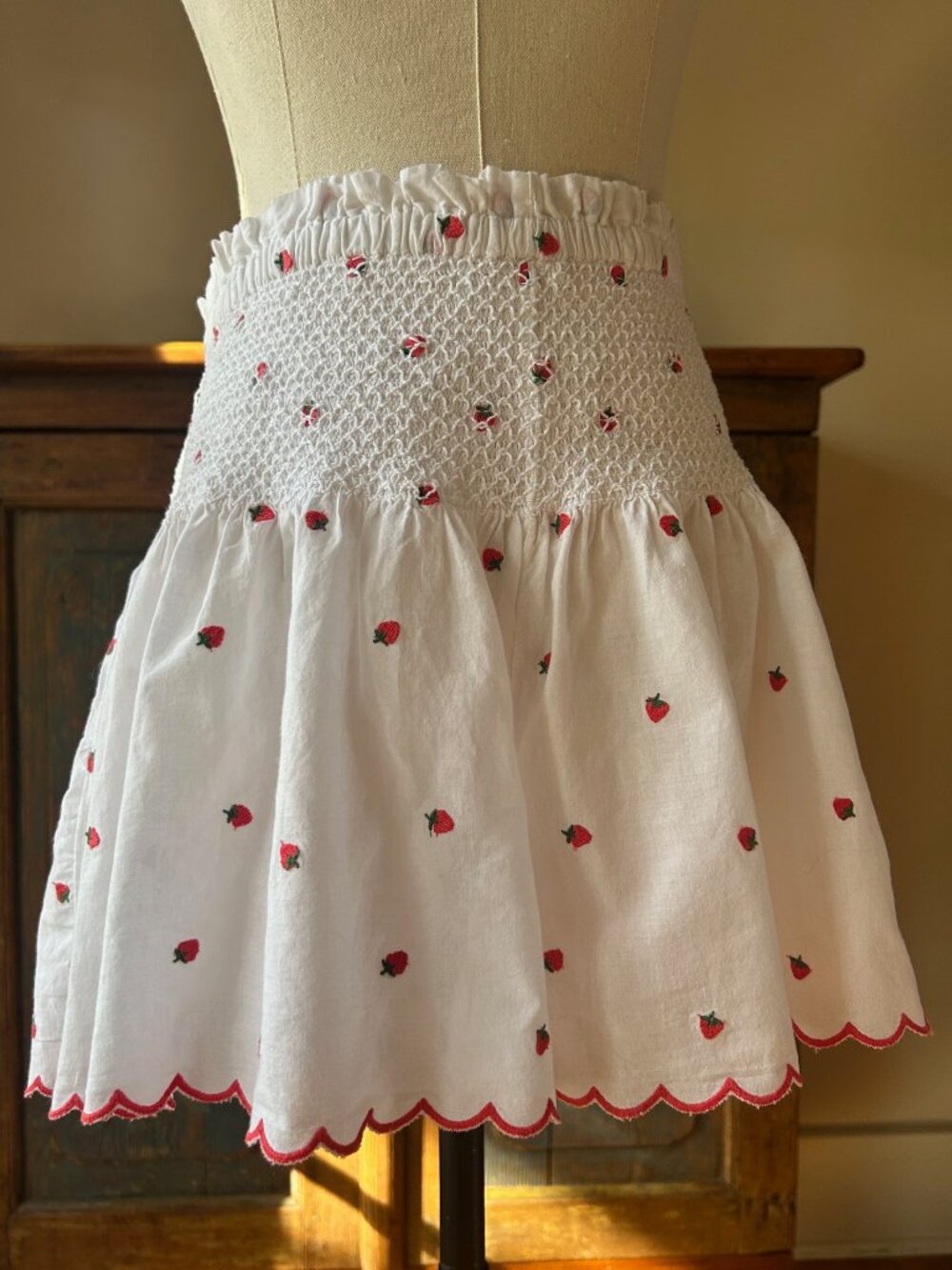 Joie Embroidered Strawberries Skirt Skort